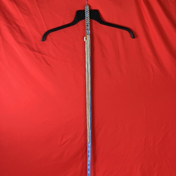 Vintage Multiple Chain Layered‎ Waterfall Necklace / Metal / Costume Jewelry - Picture 2 of 11